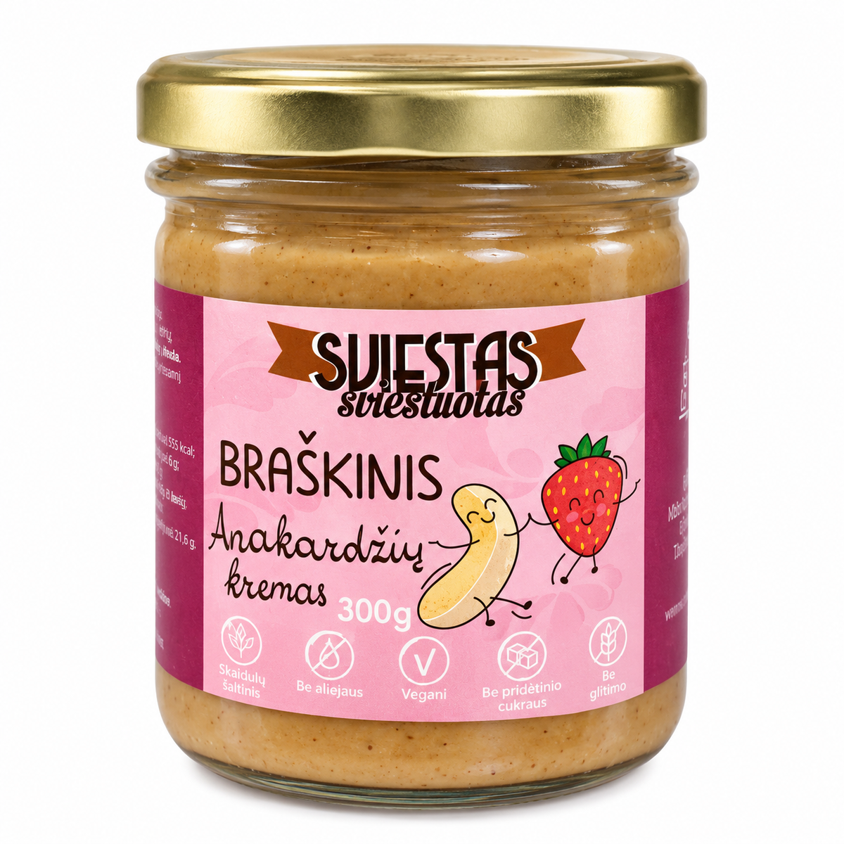 Braškinis anakardžių riešutų kremas, 300 g