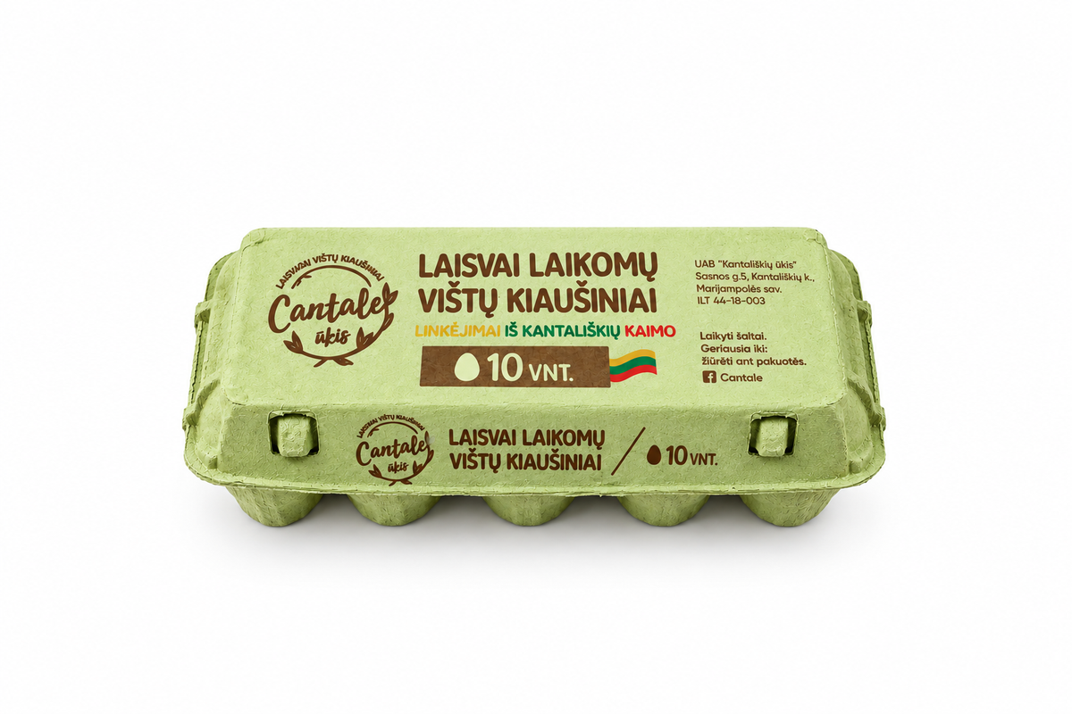 Laisvai laikomų vištų kiaušiniai, 10 vnt.