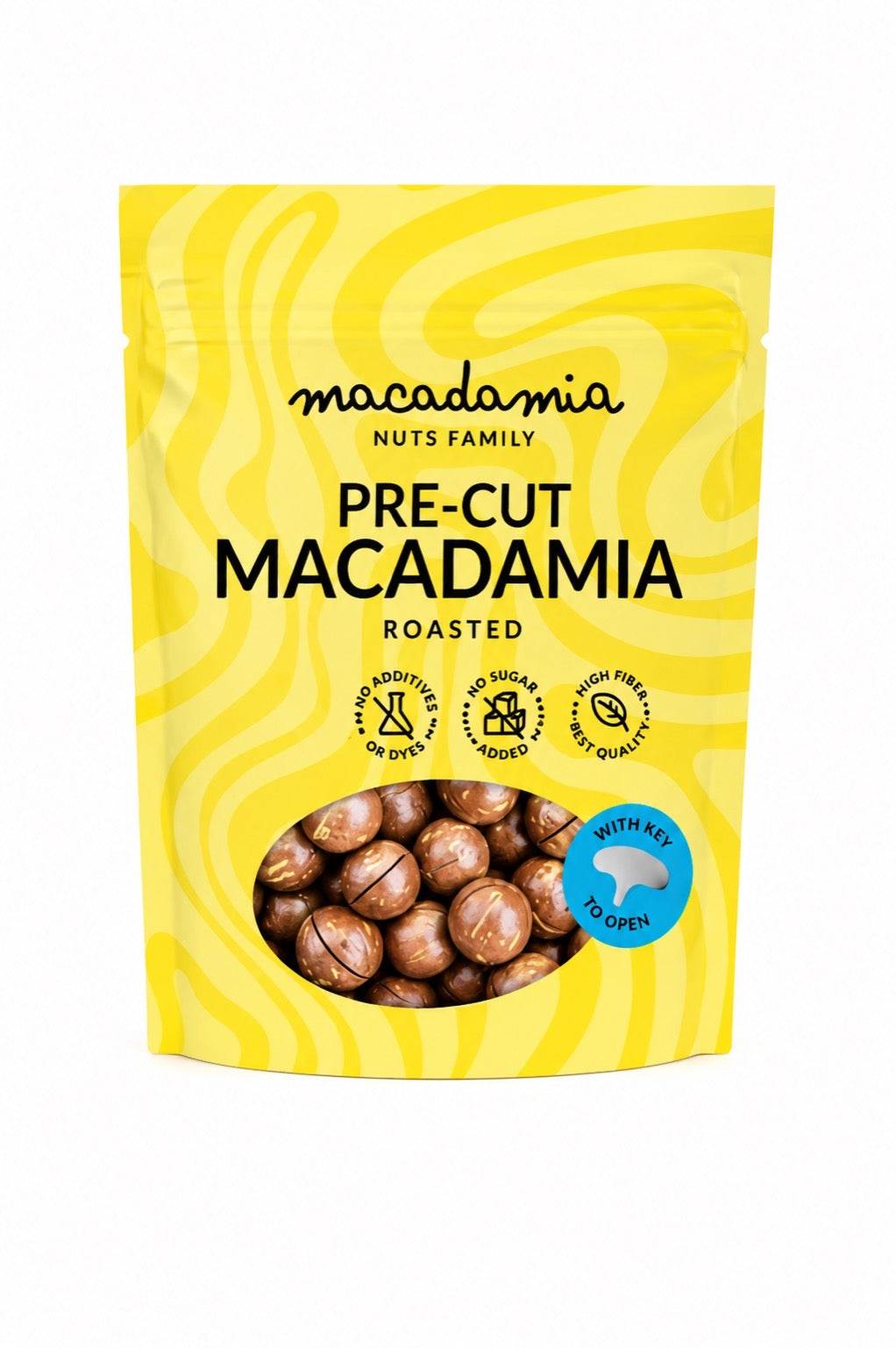 Įpjauti skrudinti makadamijų riešutai, 150g