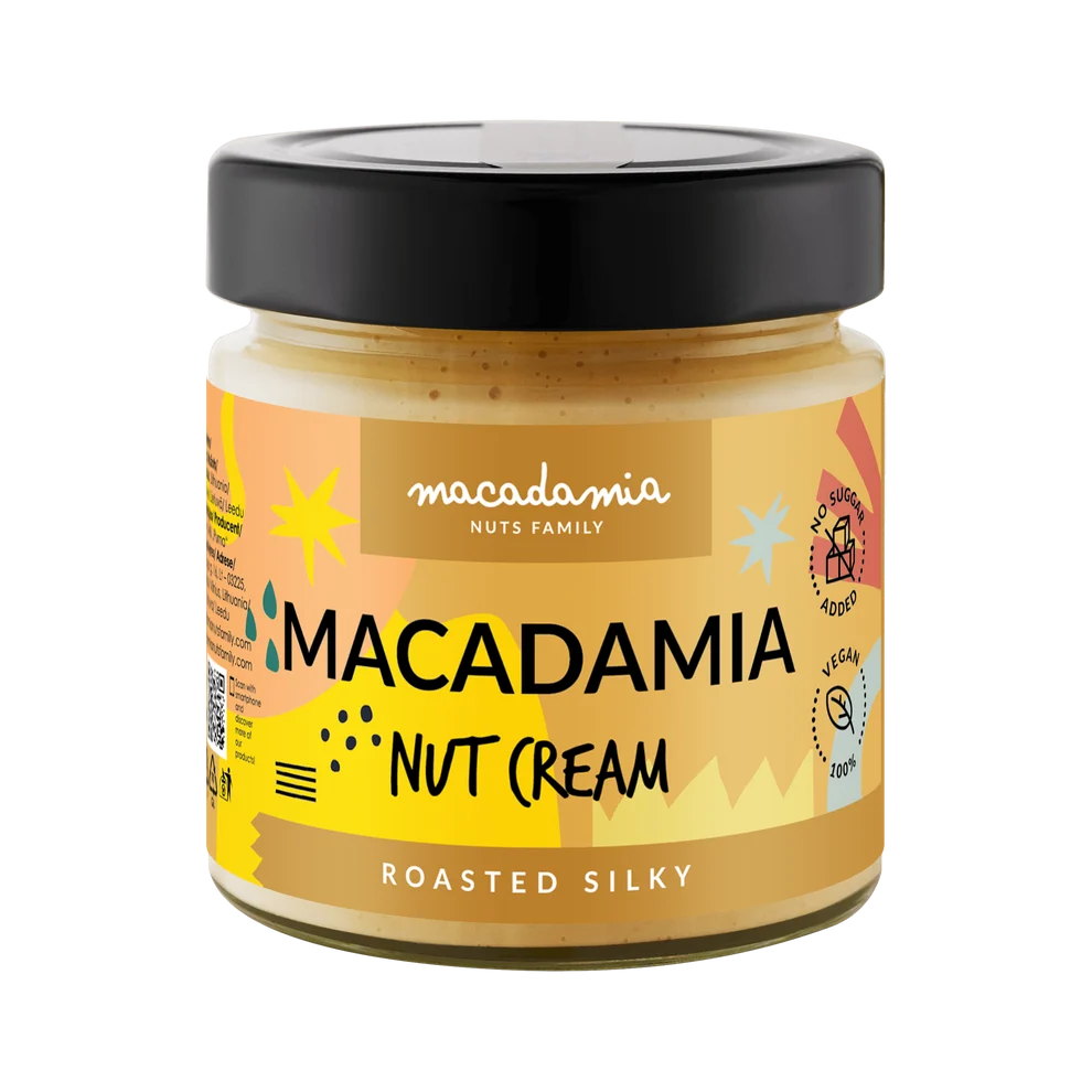 Švelnus makadamijų riešutų kremas, 180g