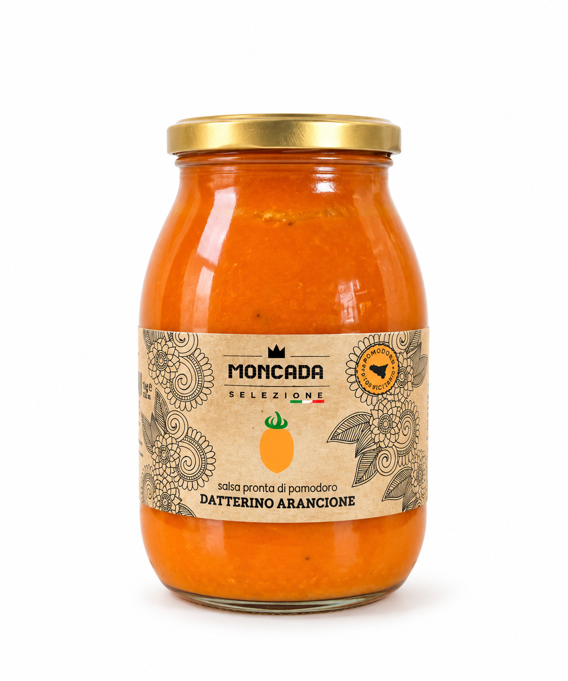 Oranžinių slyvinių pomidorų salsa „Moncada Selezione“, 1 kg