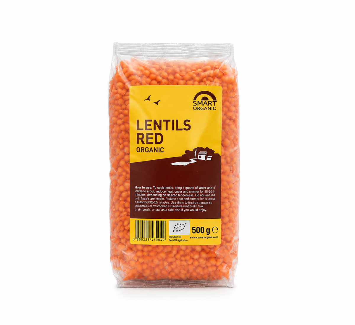 Ekologiški raudonieji lęšiai „Smart Organic“, 500 g
