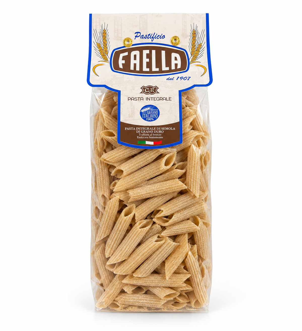 Pilno grūdo Penne Rigate makaronai, 500 g