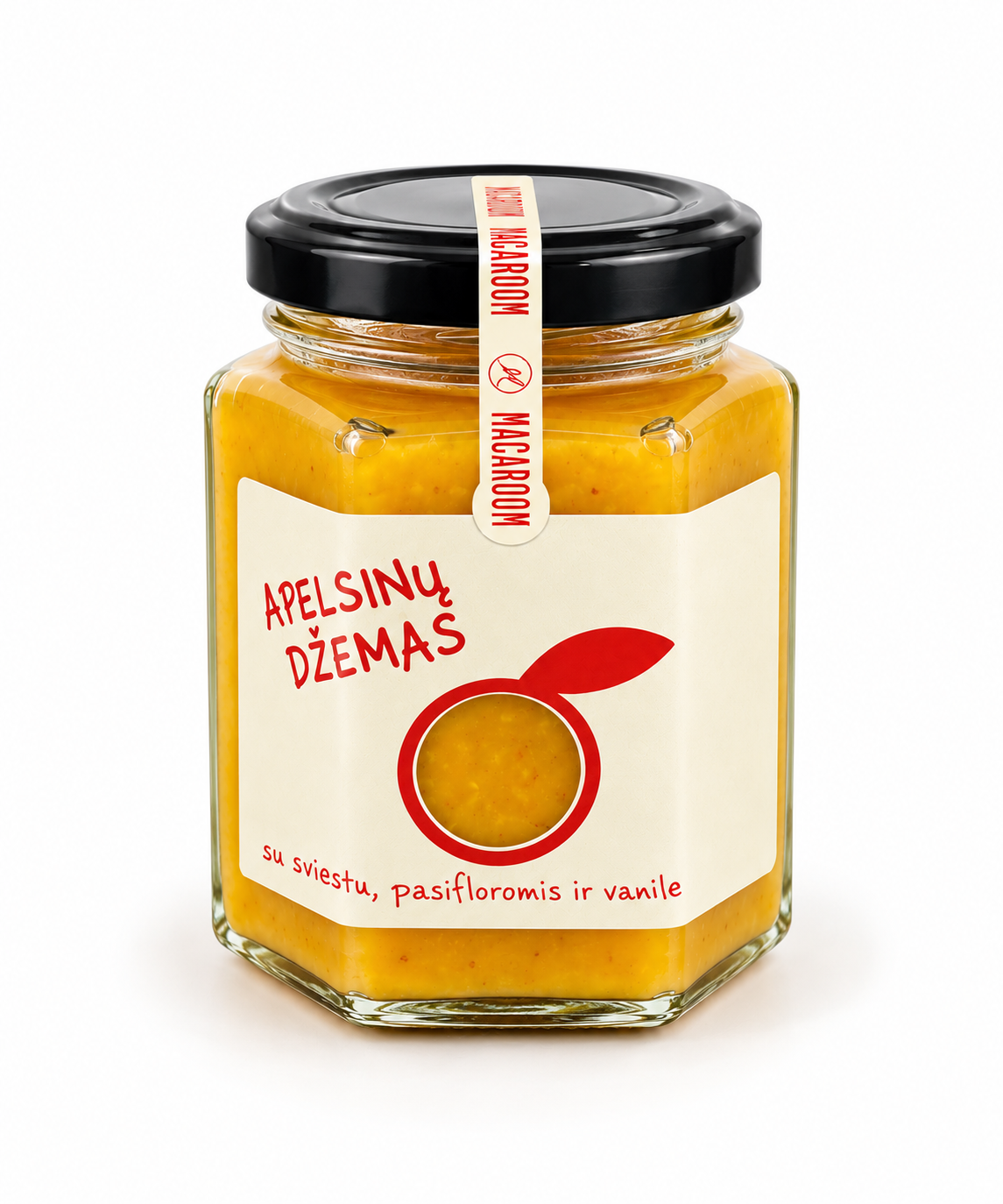 Apelsinų džemas su sviestu, pasifloromis ir vanile, 230g