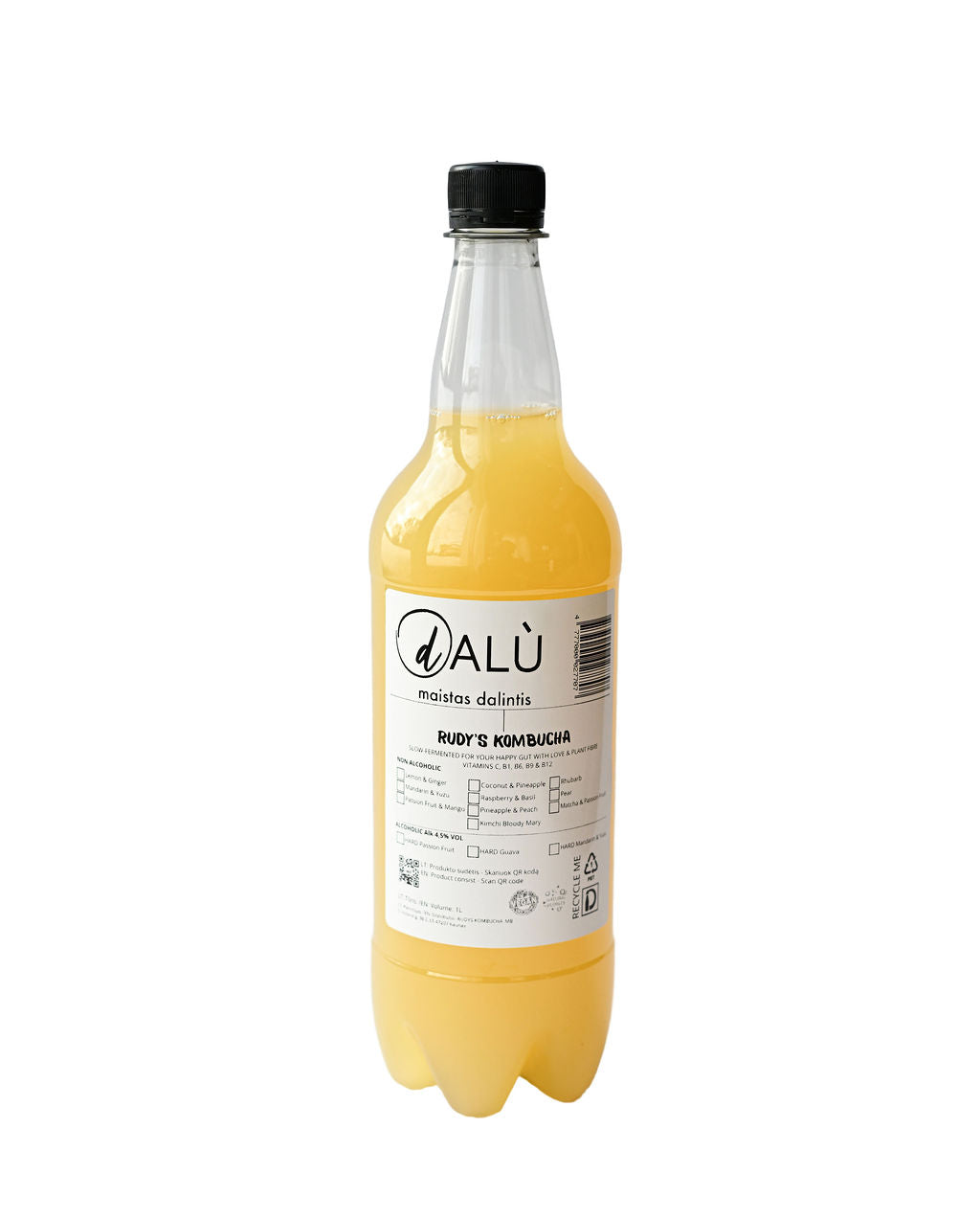 Pilstoma Rudy’s Hard Mandarinų Yuzu Kombučia (alk. 4,5 tūrio), 1 l