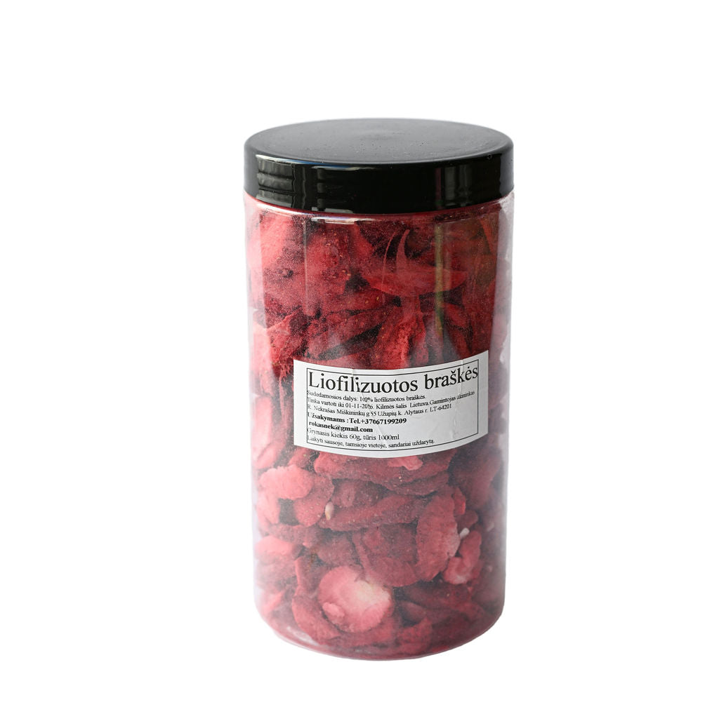 Liofilizuotos braškės, 1000ml