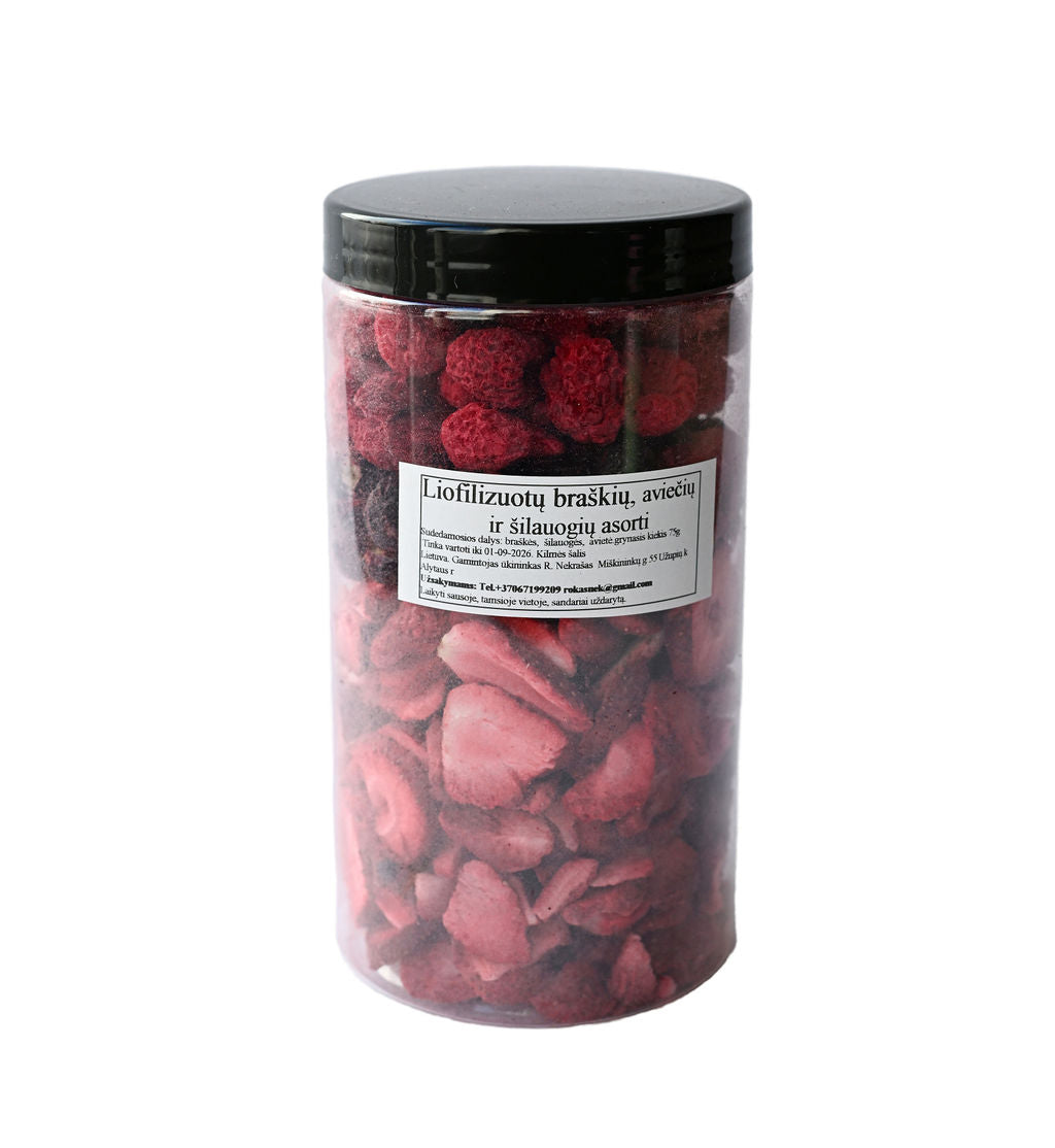Liofilizuotų uogų asorti, 1000ml