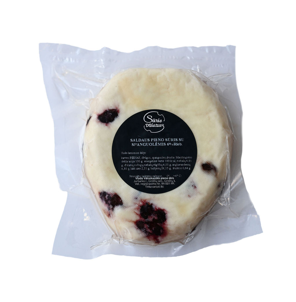 Saldaus pieno sūris su spanguolėmis ~330g, Sūrio džiazas