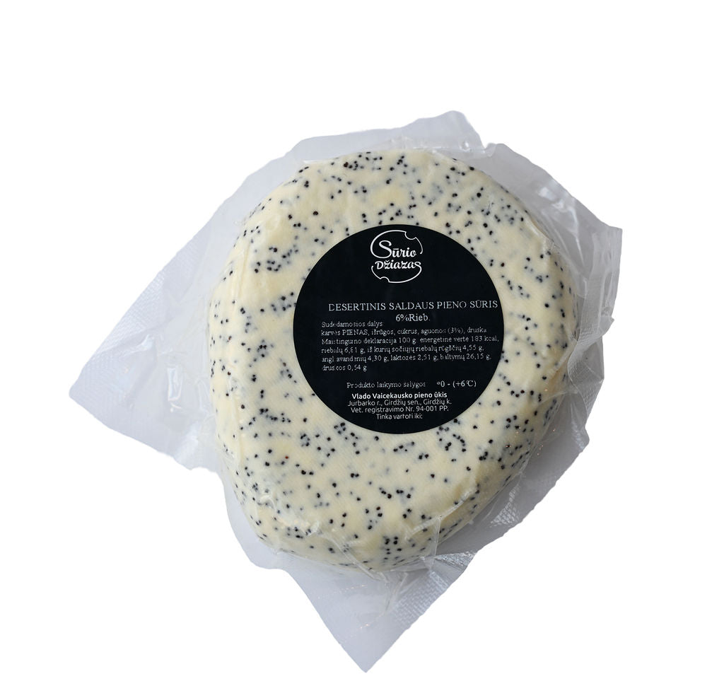 Saldaus pieno sūris su aguonomis 6 % rieb. ~300g, Sūrio džiazas